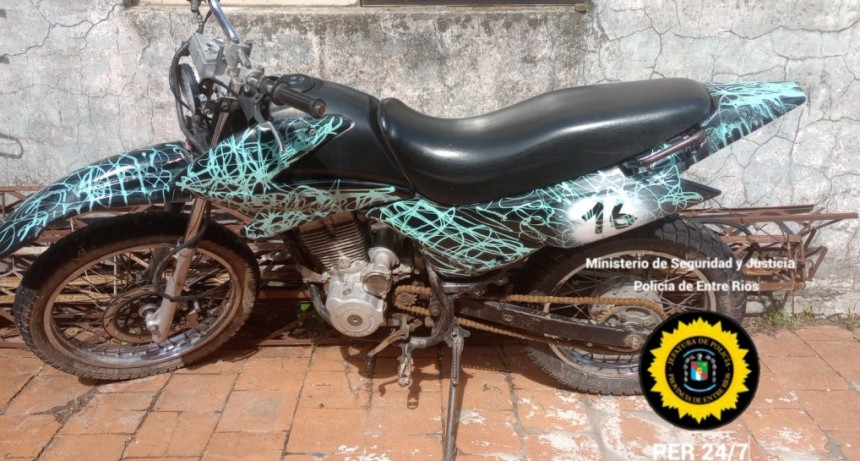 Encuentran Abandonada una Moto en Urdinarrain