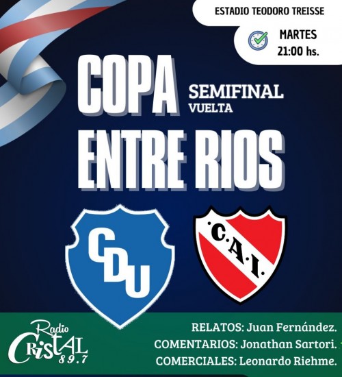 COPA E.RIOS - DEPORTIVO vs INDEPENDIENTE (V del Rosario) se JUEGA EL MARTES 4