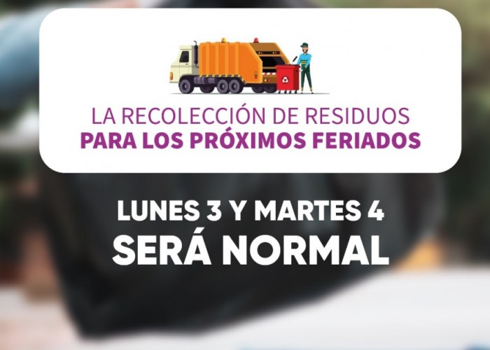 Lunes y Martes feriado de Carnaval Recolección de Residuos NORMAL