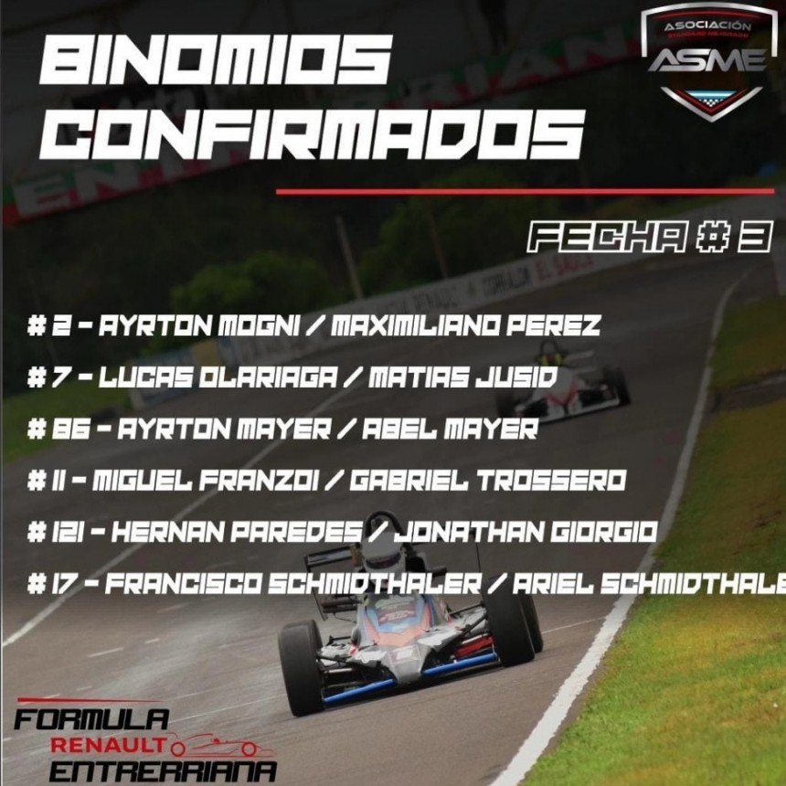 18 y 19 de Mayo Formula Renault Entrerriana con invitados