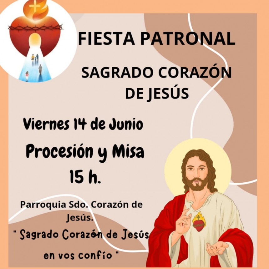 Este Viernes 14 - Feriado en Urdinarrain por el Patrono del Sagrado Corazón de Jesús