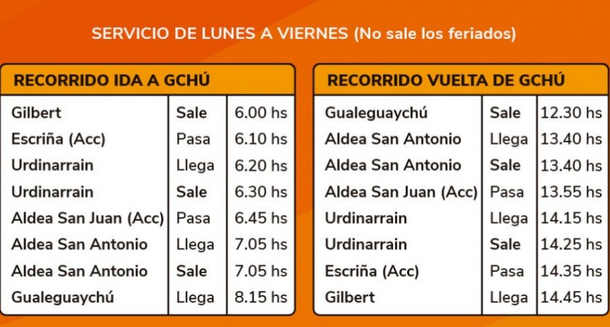 Todos los dias de lunes a viernes Omnibus Gilbert-Gchu