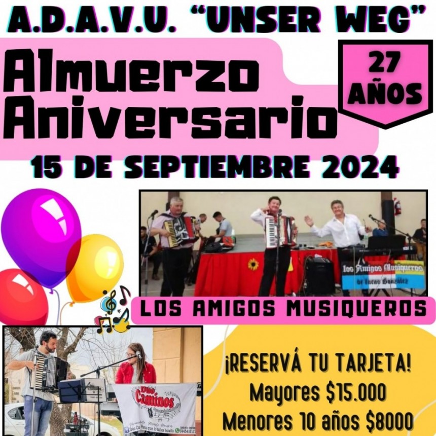 Este Domingo Gran Almuerzo aniversario N° 27 de los Alemanes del Volga