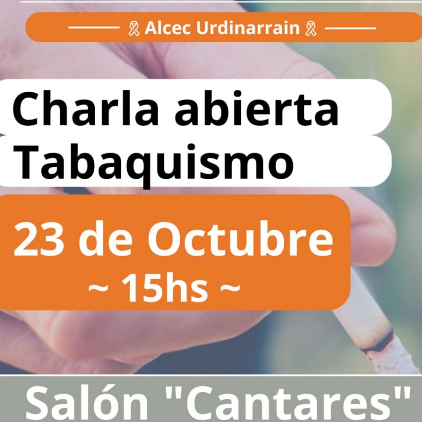 Este Miércoles Charla Abierta sobre Tabaquismo