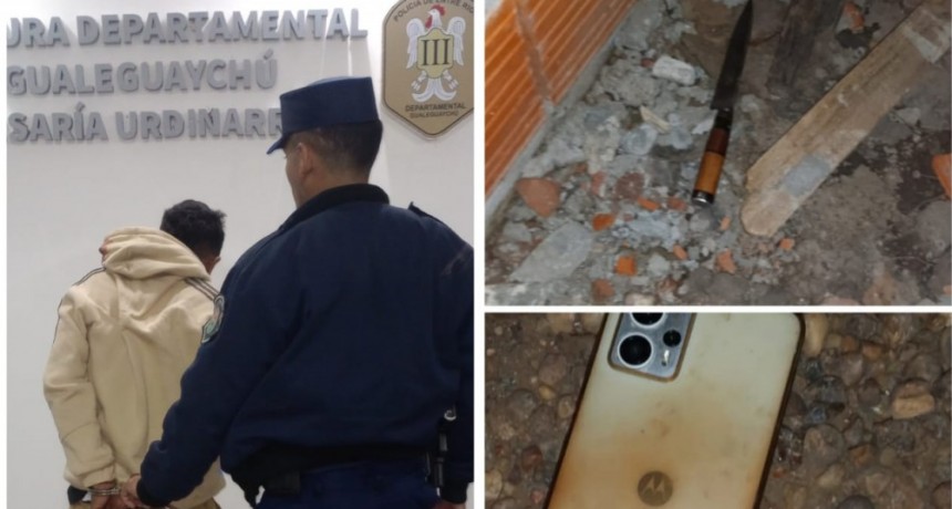 Detienen a un sujeto en flagrancia por amenazas con arma blanca