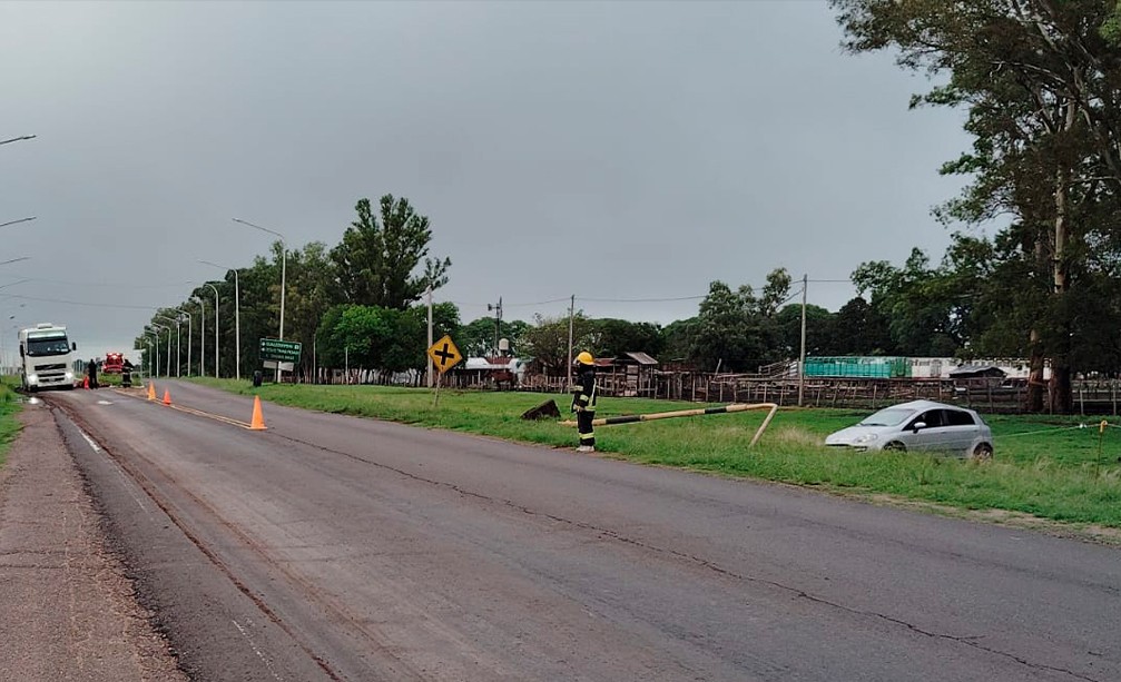 Choque en Ruta 20, acceso Basavilbaso, por evitar un animal vacuno