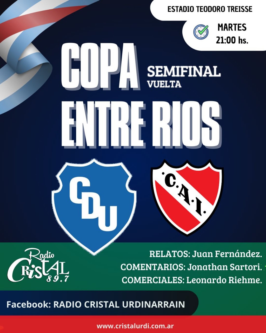 COPA E.RIOS - DEPORTIVO vs INDEPENDIENTE (V del Rosario) se JUEGA EL MARTES 4