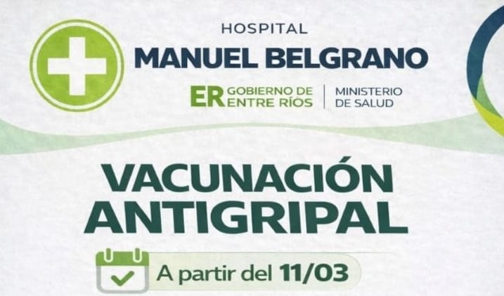 Vacunaci&oacute;n antigripal a partir del 11/03 en el Hospital Manuel Belgrano.