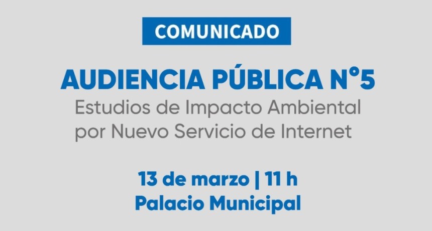 Nueva convocatoria para Audiencia P&uacute;blica