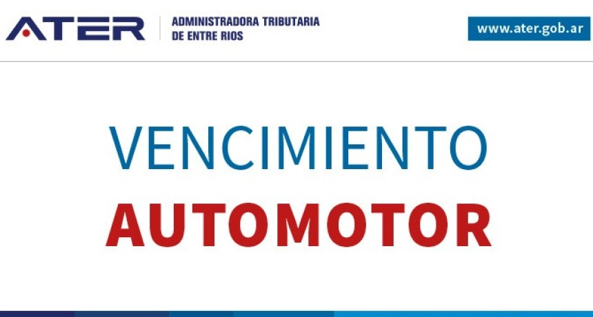 IMPUESTO AUTOMOTOR: ATER posterg&oacute; el vencimiento para el 8 y 9 de Abril