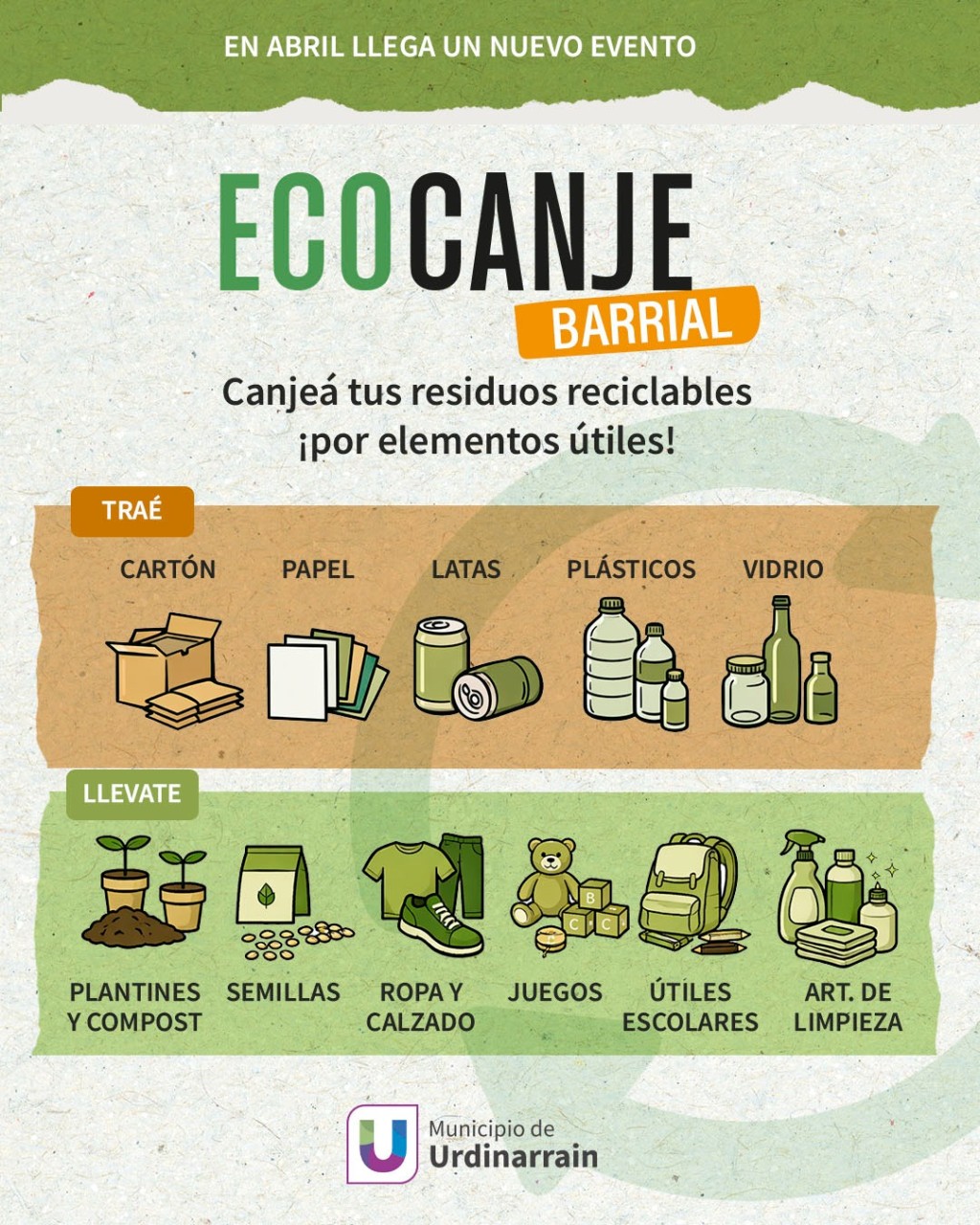 Reciclar tiene premio: Comienza el Eco Canje Barrial en la ciudad