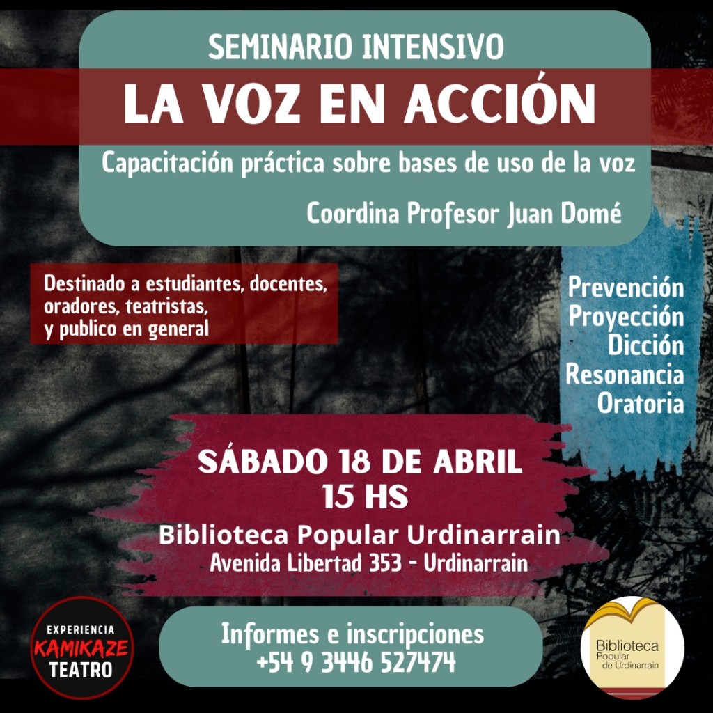 Seminario Intensivo La Voz en Acci&oacute;n: Herramientas para el Uso Profesional de la Vo