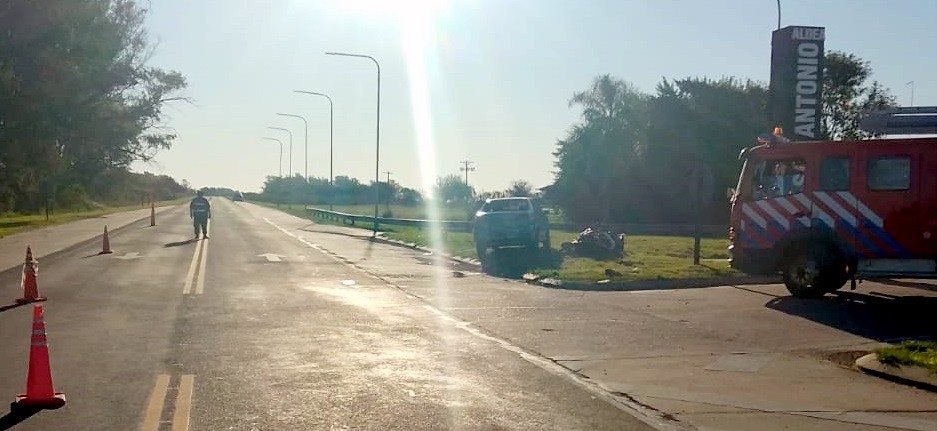 Accidente vial en Ruta Provincial 20 dej&oacute; un motociclista con lesiones de consideraci&oacute;n