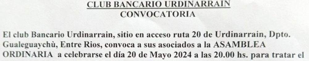 20 de mayo CLUB BANCARIO URDINARRAIN
