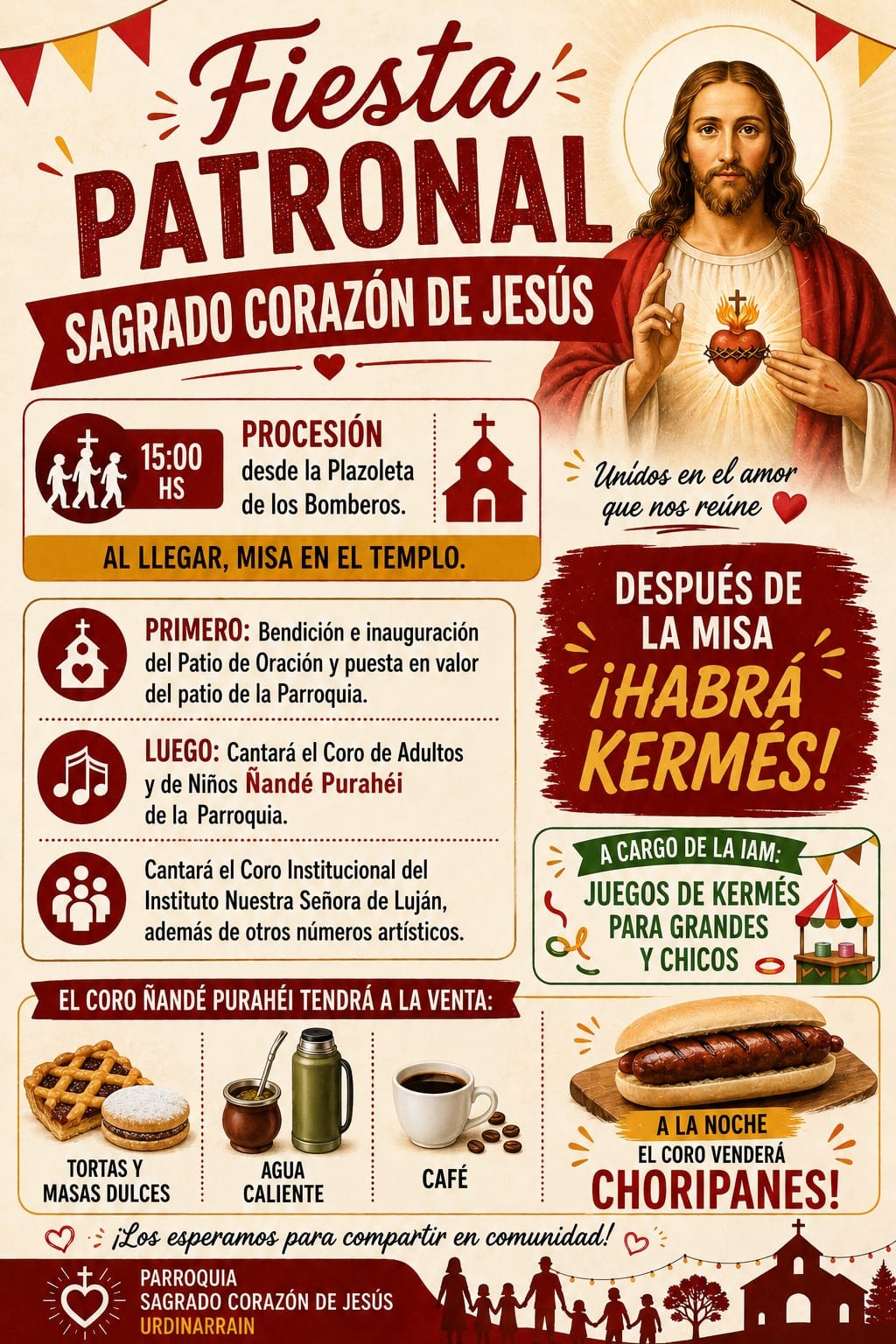 Urdinarrain celebra este viernes la Fiesta Patronal en honor al Sagrado Coraz&oacute;n de Jes&uacute;s