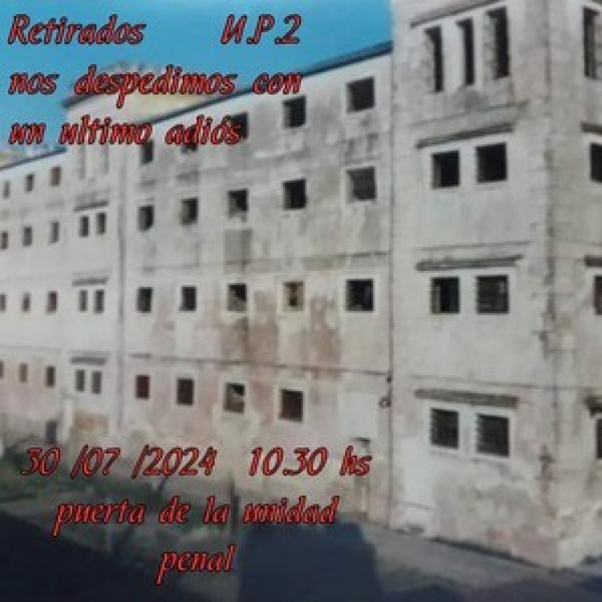 Comunicado de los Retirados del Servicio Penitenciario de E.Rios Ex Unidad Penal N°2
