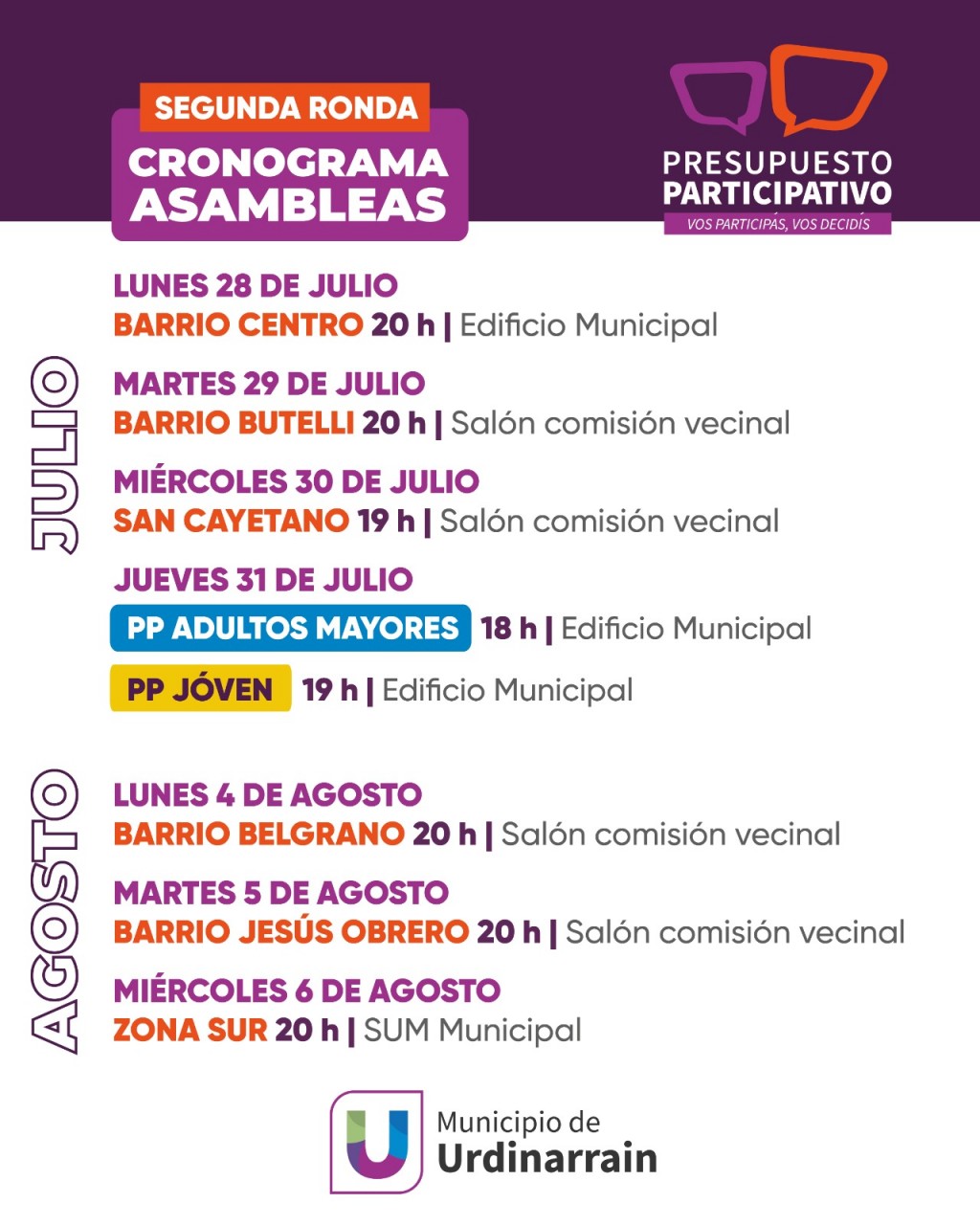 PRESUPUESTO PARTICIPATIVO Continúan las asambleas barriales
