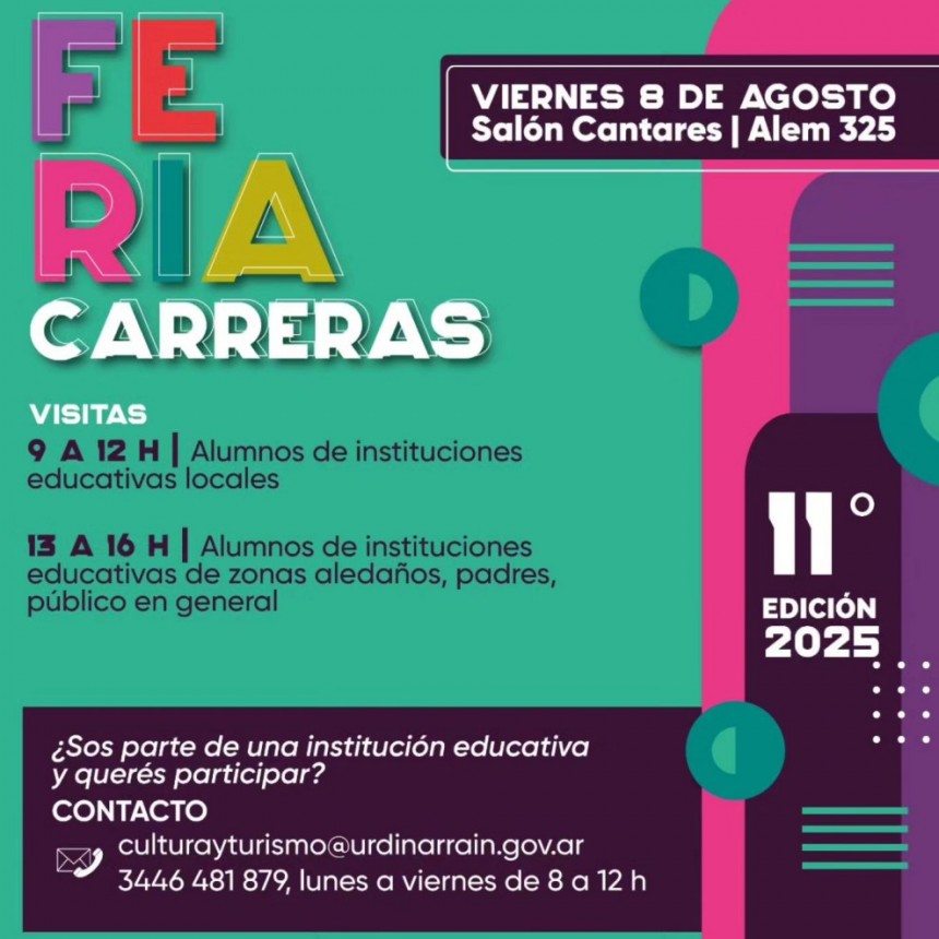 11º Feria de las Carreras en Urdinarrain | Una oportunidad para descubrir tu futuro.