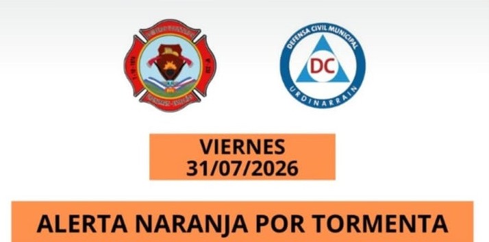 ALERTA AMARILLA / NARANJA POR TORMENTAS PARA LA ZONA