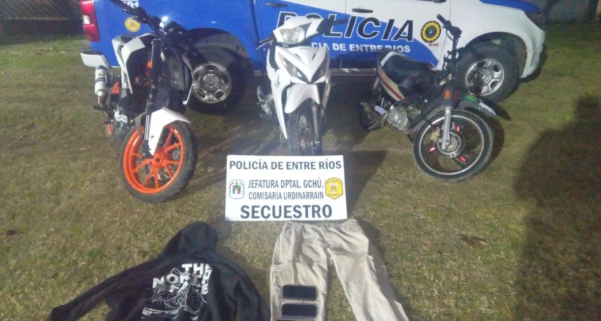 Urdinarrain: secuestran tres motocicletas tras una investigaci&oacute;n por picadas y maniobras peligrosas