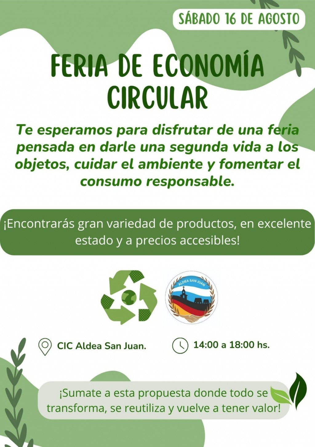  Feria de Economía Circular en ALDEA SAN JUAN
