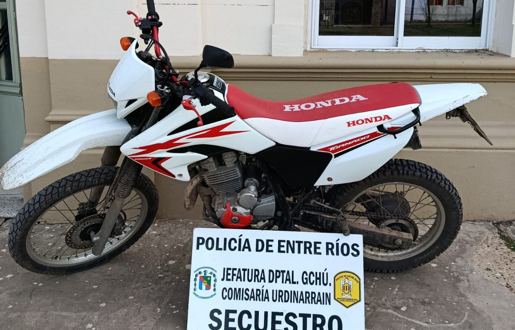 Urdinarrain: secuestraron una motocicleta con adulteraciones en el cuadro y motor