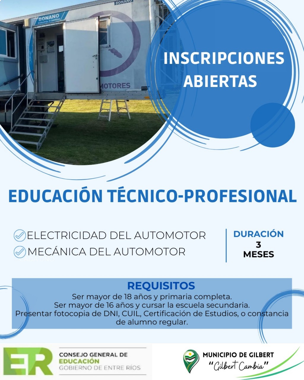 Pre inscripciones para el Aula Taller Móvil en Gilbert.