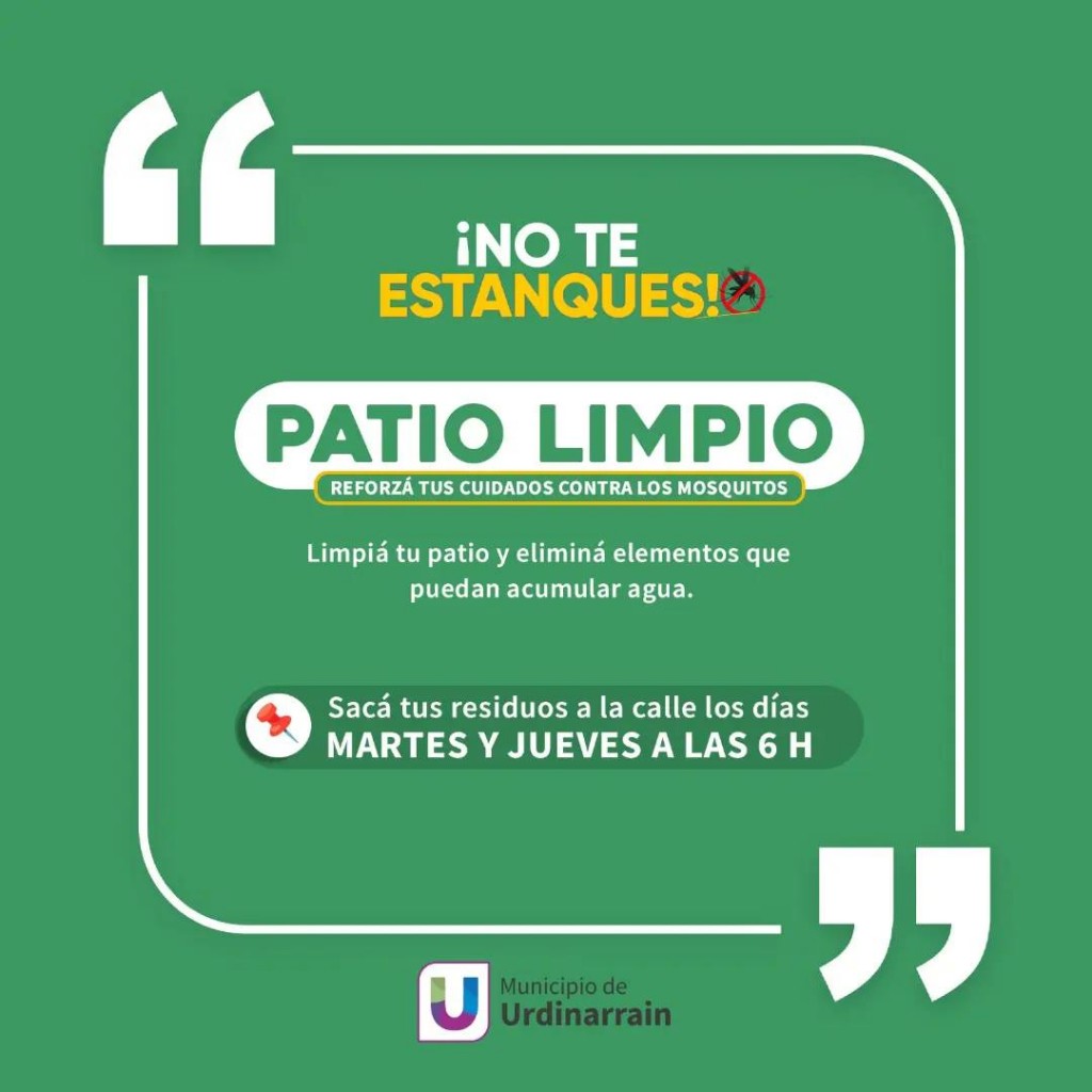 Patio Limpio: Evitemos criaderos de mosquitos