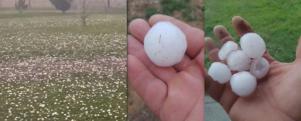 Tremenda granizada en la tarde de este jueves en zonas aledañas a Urdinarrain.