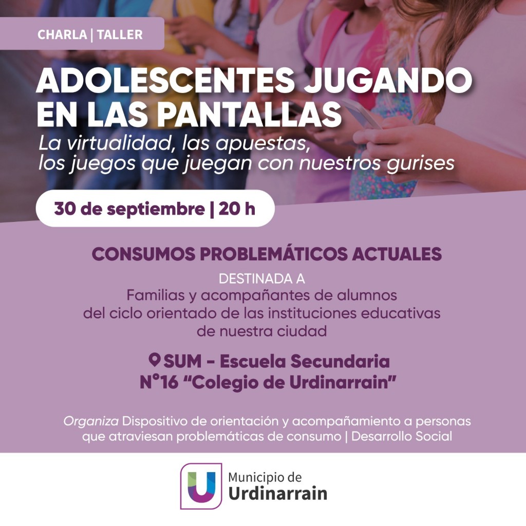 Adolescencia | Charla taller sobre consumos problemáticos en la actualidad