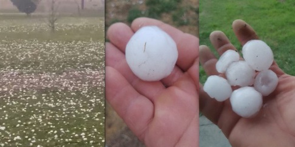 Tremenda granizada en la tarde de este jueves en zonas aledañas a Urdinarrain.