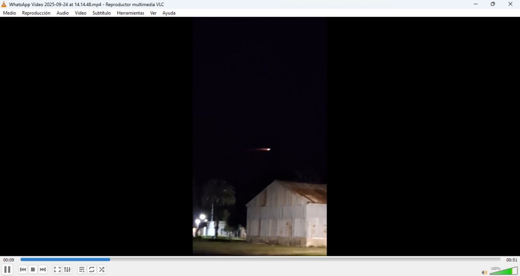 Una extraña luz, surcó la madrugada de Urdinarrain y zona por mas de un minuto a la vista