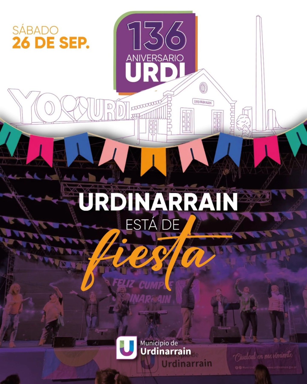 SABADO 26 / URDINARRAIN FESTEJA LOS 136 a&ntilde;os