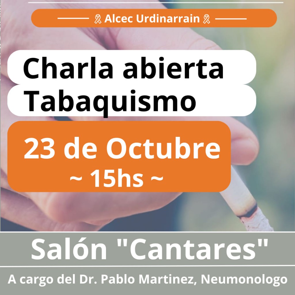 Este Miércoles Charla Abierta sobre Tabaquismo