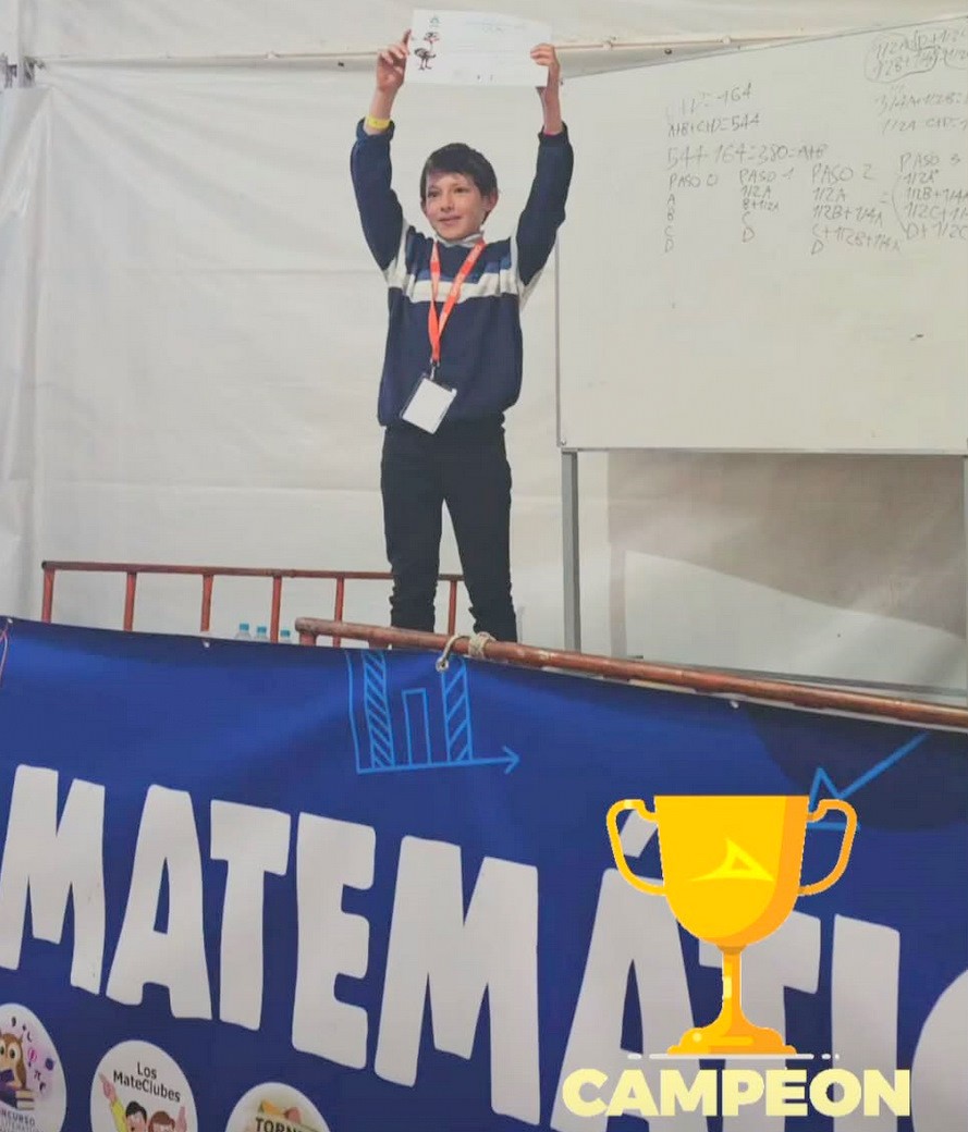 Talento de Urdinarrain: Santino Percara Bombieri se consagr&oacute; Campe&oacute;n Nacional de Matem&aacute;tica