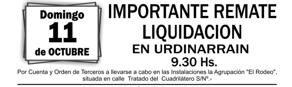 REMATE LIQUIDACION EN URDINARRAIN / DOMINGO 11/10/2026