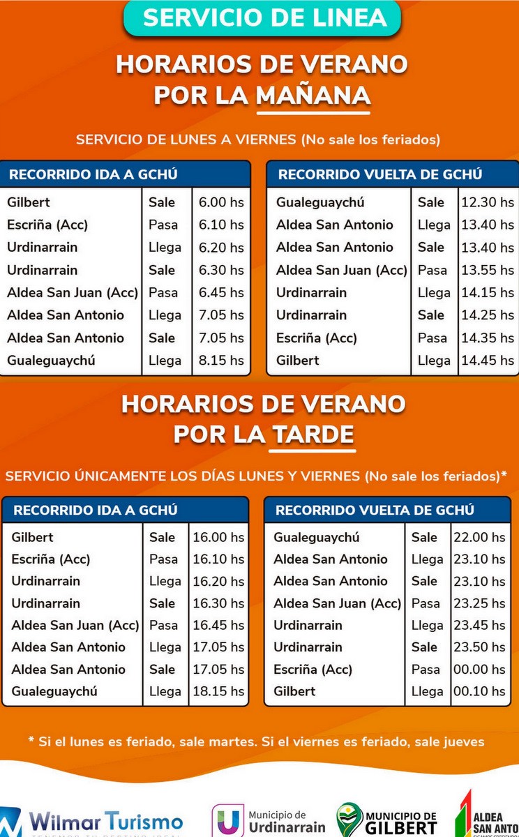 Servicio de colectivos: nuevos horarios y continuidad durante el verano