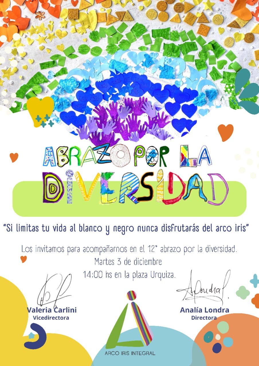 3 de diciembre:  Día Internacional de las Personas con Discapacidad - 12° ABRAZO POR LA DIVERSIDAD